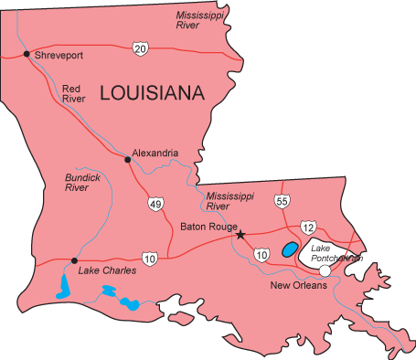 Louisiana State Map View