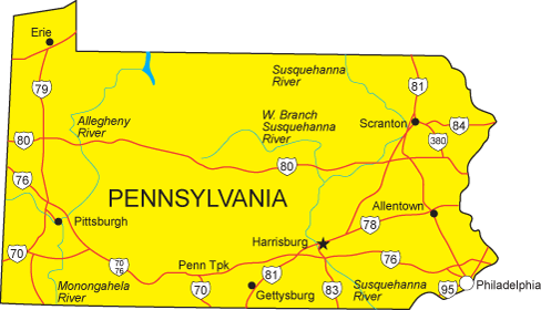 map of pennsylvania state. Click any of these state map links to view simple state maps and find state