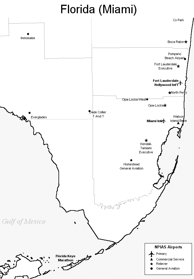 Miami, Florida airport map
