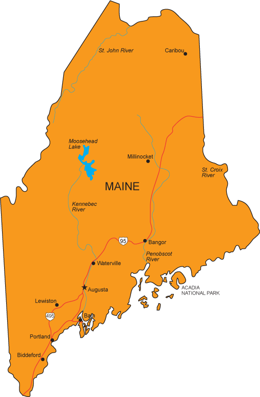 geographical map of maine