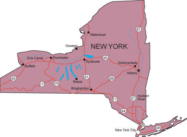 NY Map - New York State Map
