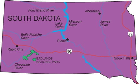 Sd Map South Dakota State Map