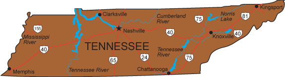 TN Map - Tennessee State Map