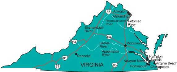 Va Map Virginia State Map Va Map Virginia State Map